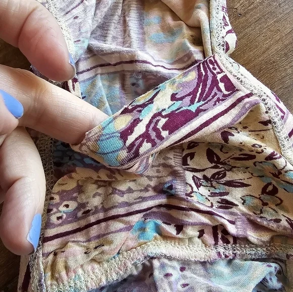 Free People Printed Heather Halter Top In Lilac Combo Size M - Picture 11 of 17